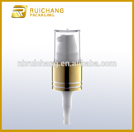 16mm aluminium cream lotion pump with small overcap