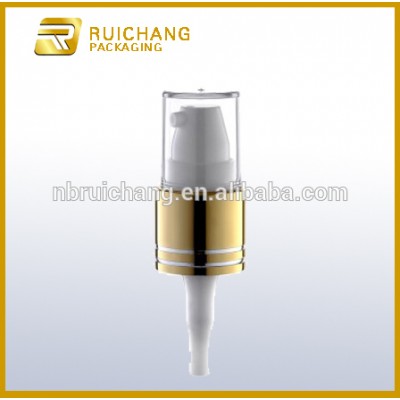 16mm aluminium cream lotion pump with small overcap