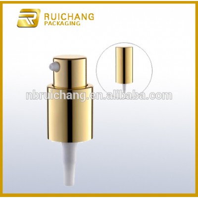 Aluminium lotion pump/18mm aluminium cream pump with aluminium overcap